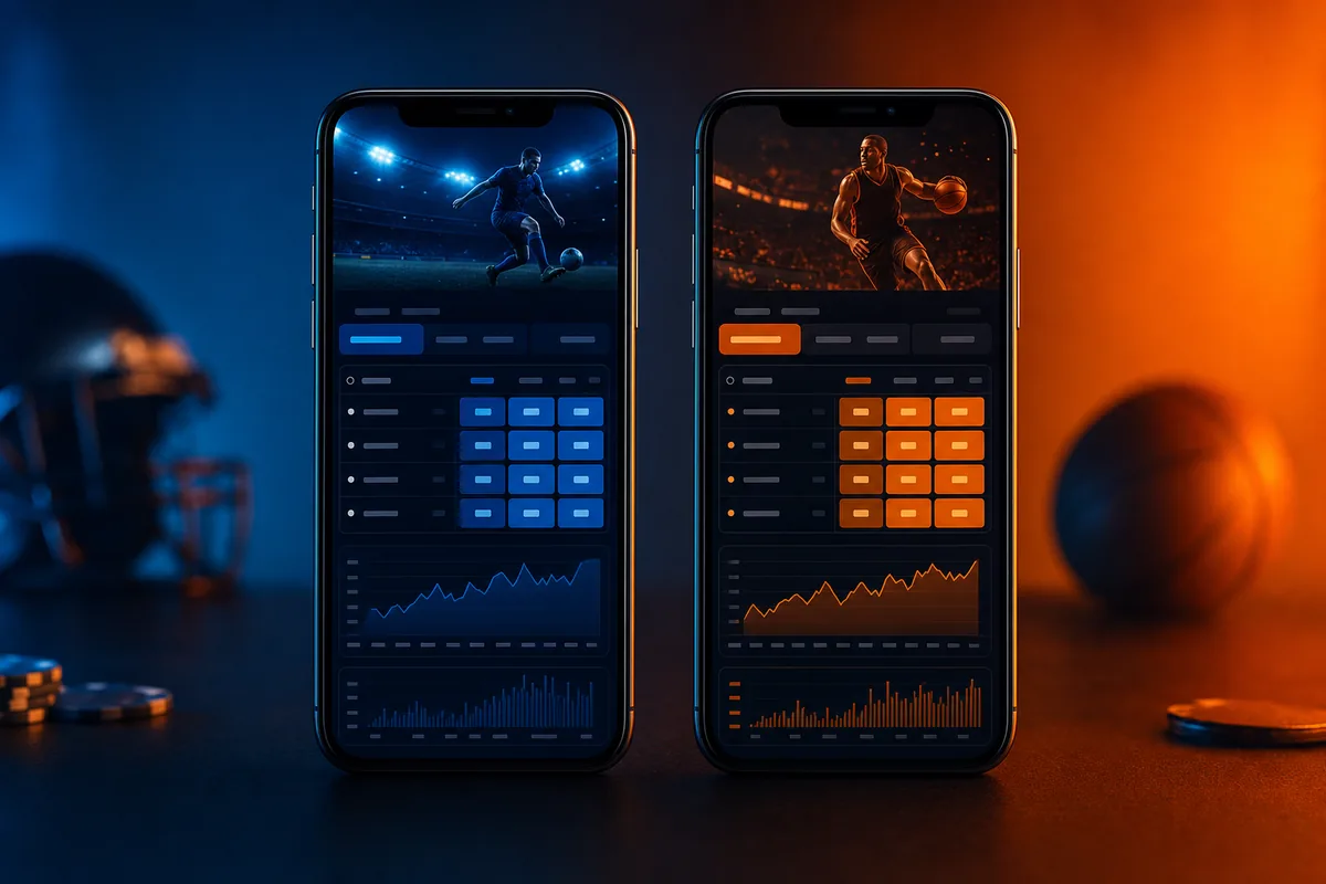 Wettanbieter im Vergleich – zwei Smartphones mit Wettquoten